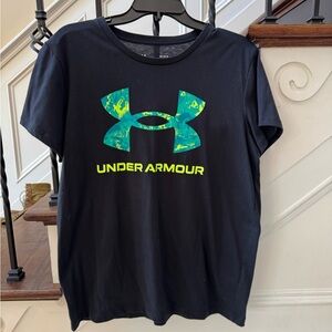 LG Black T-Shirt with Green Accents